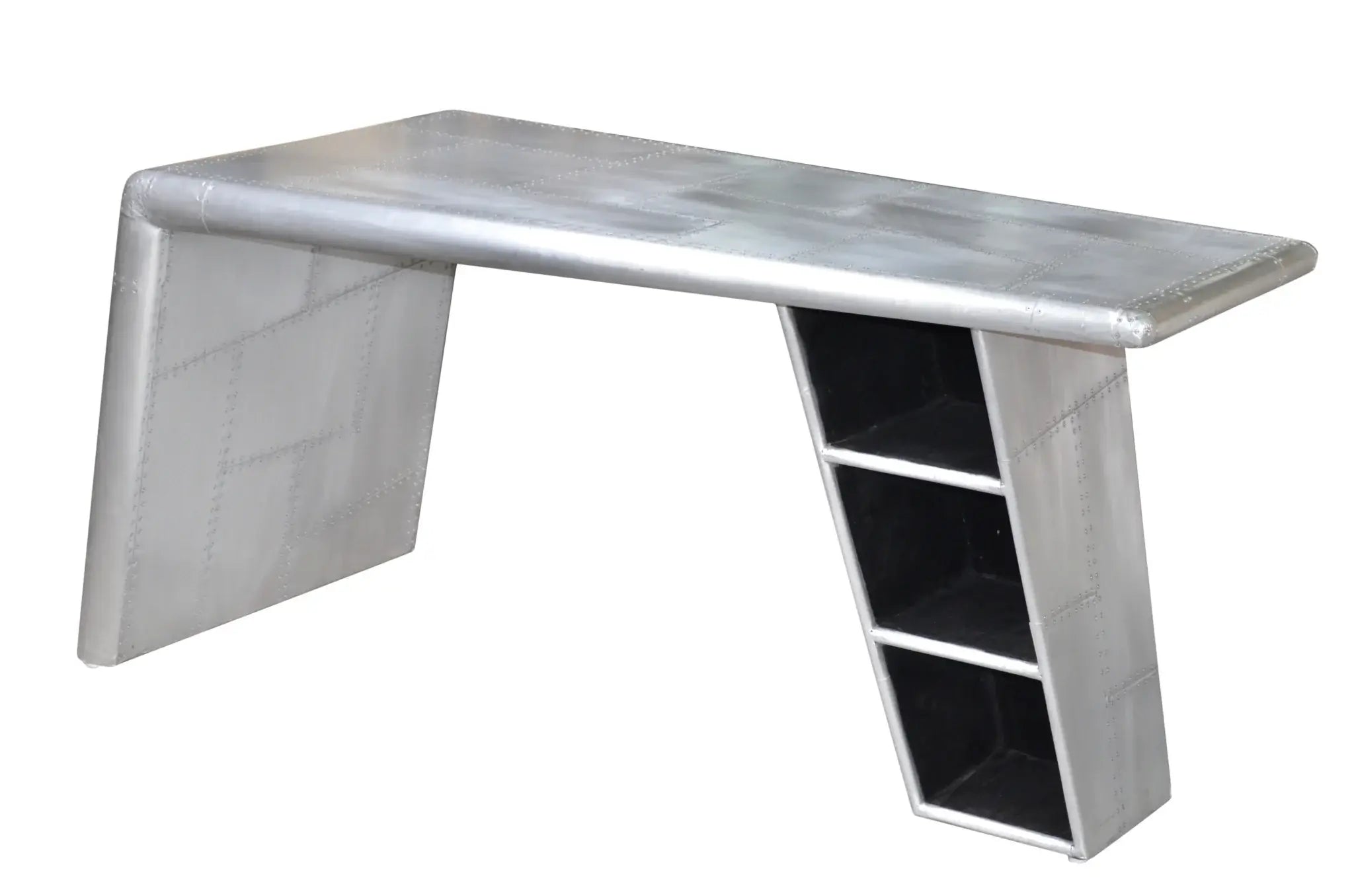 60" Silver Aluminum Writing Desk - Homeroots - Flyclothing LLC