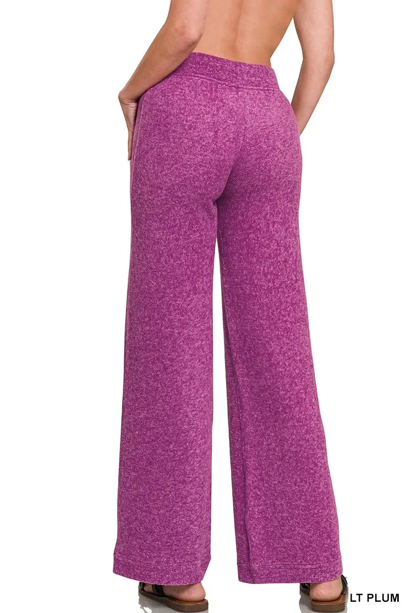 Zenana Soft Brushed Hacci Pants - Trendsi - Flyclothing LLC