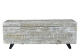 46" Gray and Black Distressed Solid Wood Storage Bench with Flip Top - Homeroots - Flyclothing LLC