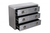 42" Silver Aluminum Three Drawer Dresser - Homeroots - Flyclothing LLC