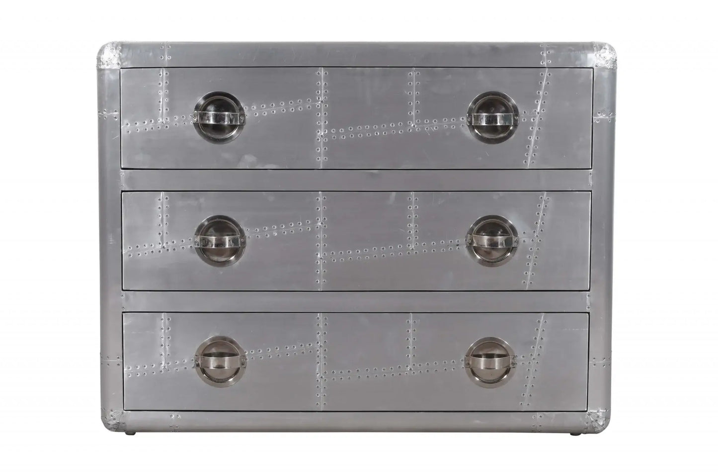 42" Silver Aluminum Three Drawer Dresser - Homeroots - Flyclothing LLC