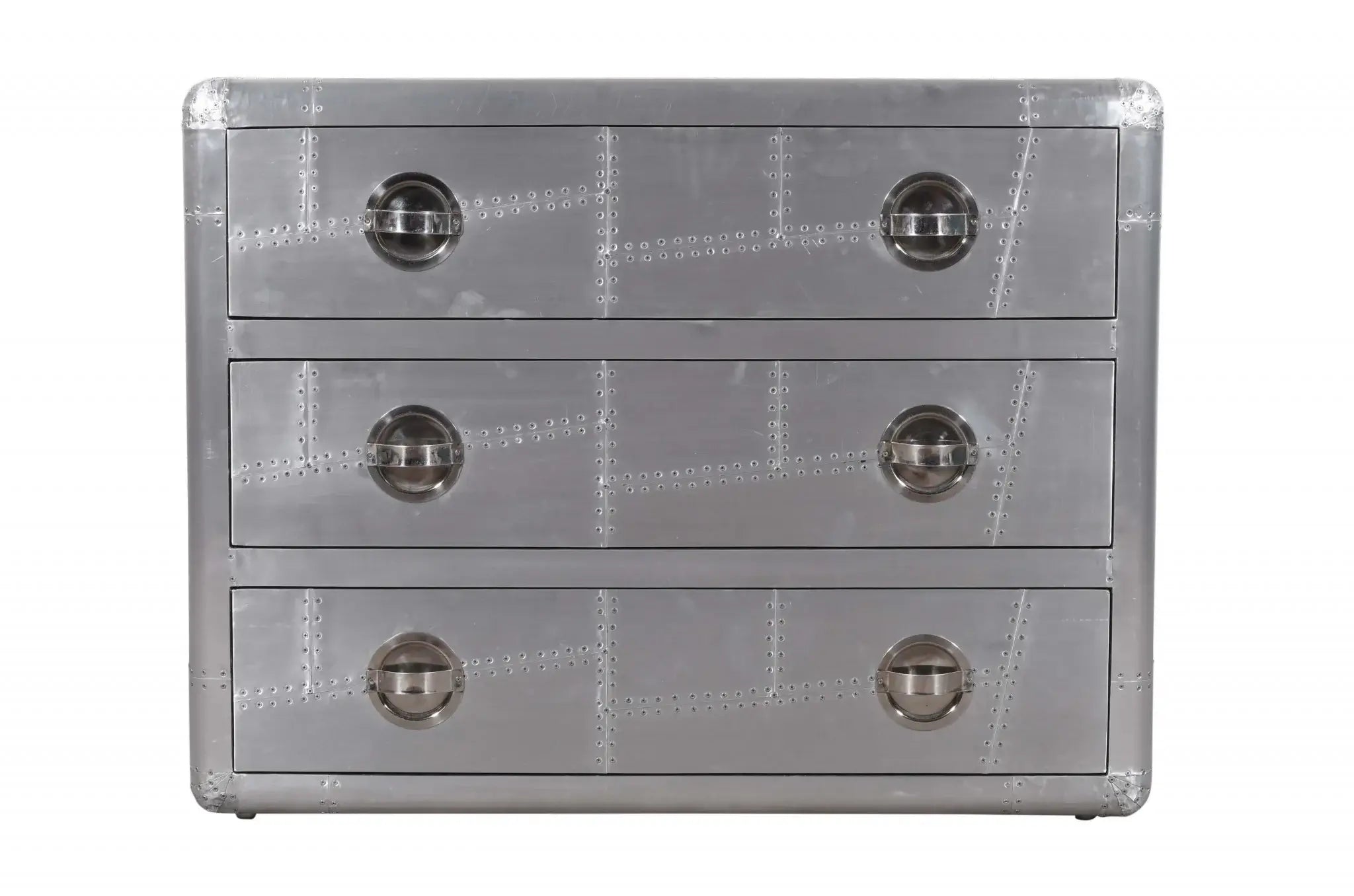 42" Silver Aluminum Three Drawer Dresser - Homeroots - Flyclothing LLC