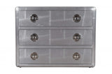 42" Silver Aluminum Three Drawer Dresser - Homeroots - Flyclothing LLC