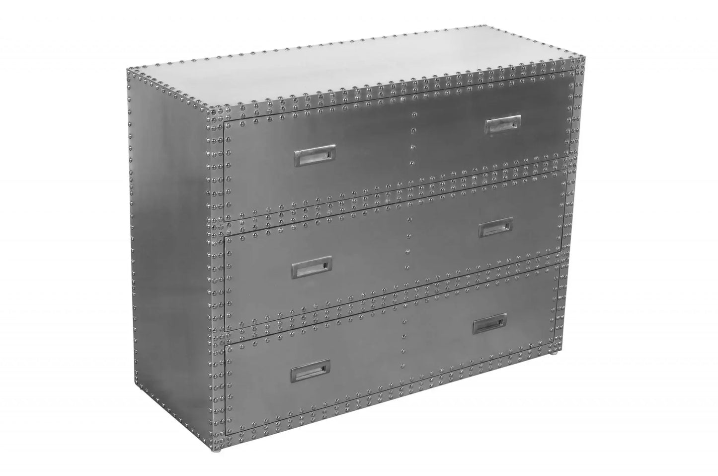 42" Silver Aluminum Three Drawer Dresser - Homeroots - Flyclothing LLC