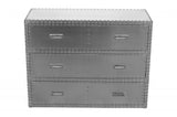 42" Silver Aluminum Three Drawer Dresser - Homeroots - Flyclothing LLC