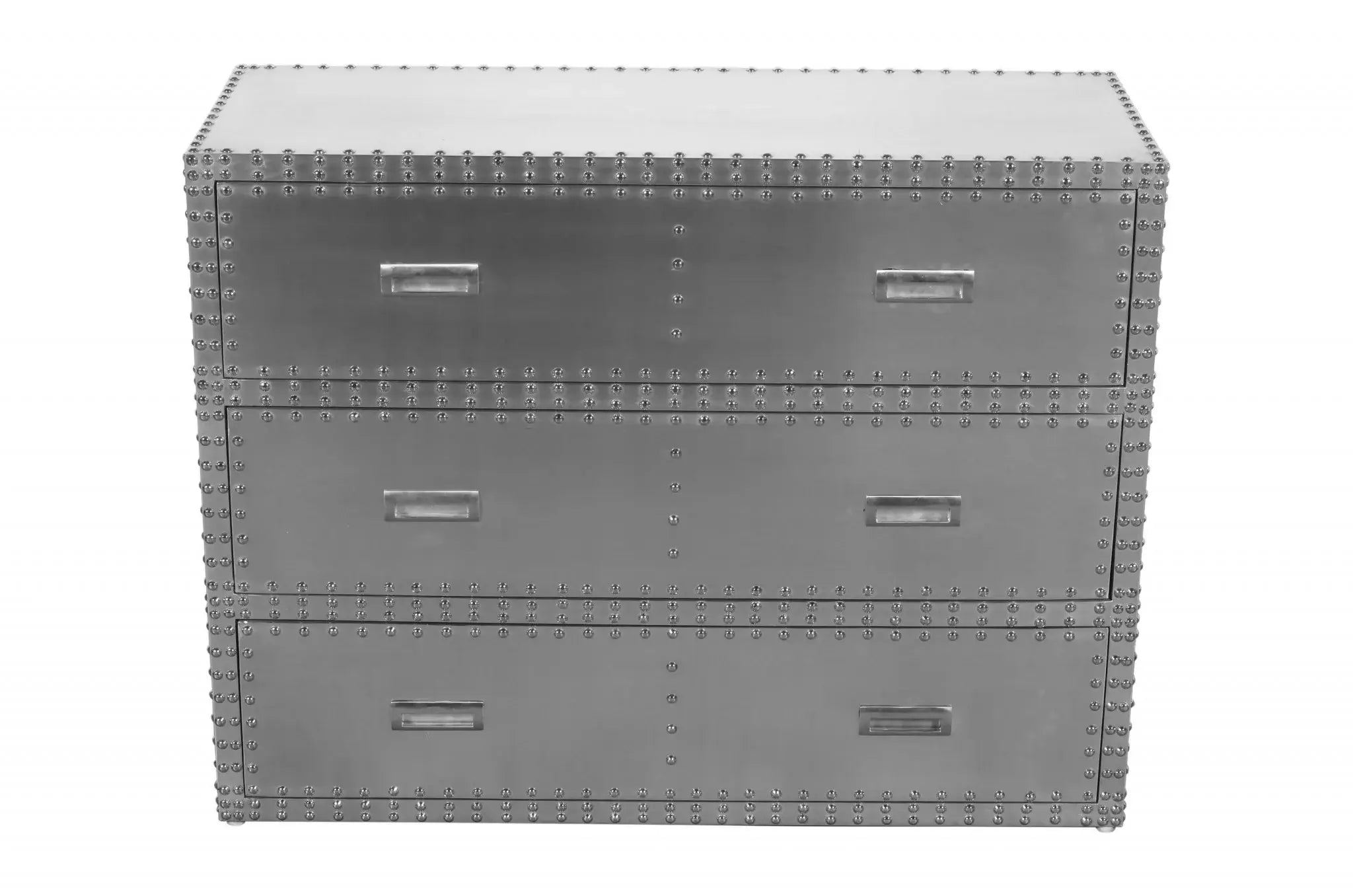 42" Silver Aluminum Three Drawer Dresser - Homeroots - Flyclothing LLC