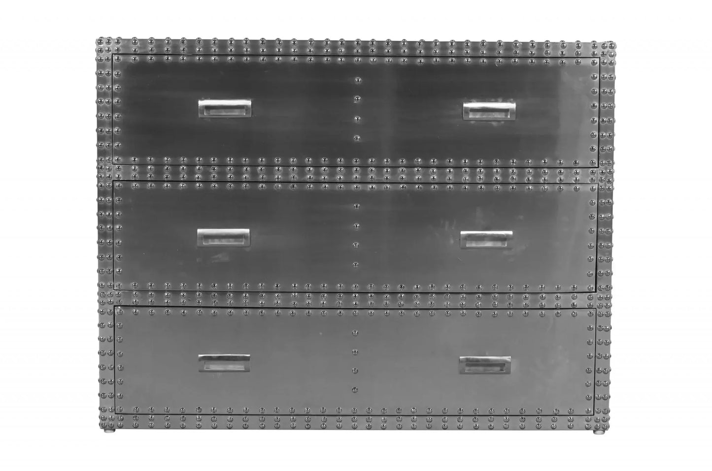 42" Silver Aluminum Three Drawer Dresser - Homeroots - Flyclothing LLC