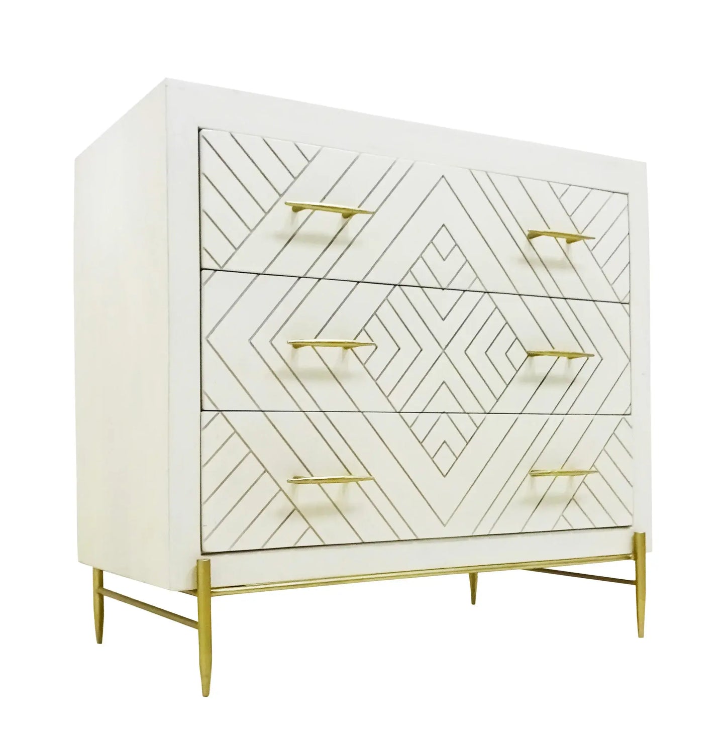 38" Ivory Solid Wood Three Drawer Dresser - Homeroots - Flyclothing LLC