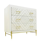 38" Ivory Solid Wood Three Drawer Dresser - Homeroots - Flyclothing LLC
