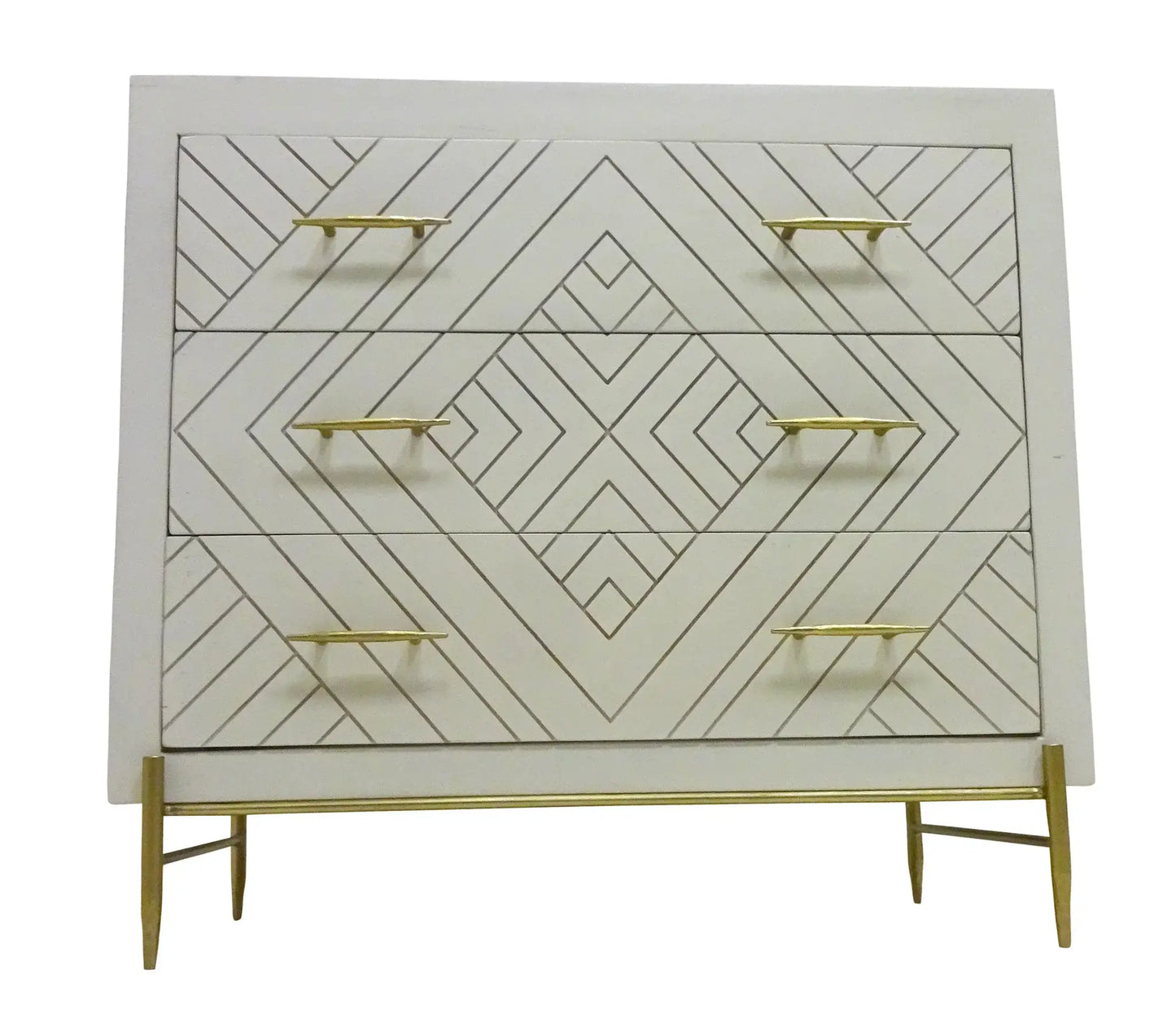 38" Ivory Solid Wood Three Drawer Dresser - Homeroots - Flyclothing LLC