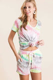 BiBi Tie Dye Print Shorts With Twill Tape Drawstring - Trendsi - Flyclothing LLC
