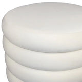 21" White Velvet Tufted Round Cocktail Ottoman - Homeroots - Flyclothing LLC