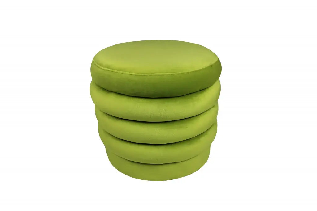 21" Green Velvet Tufted Round Cocktail Ottoman - Homeroots - Flyclothing LLC