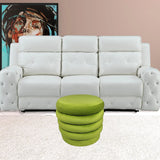 21" Green Velvet Tufted Round Cocktail Ottoman - Homeroots - Flyclothing LLC