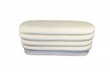 44" White Velvet Tufted Oval Ottoman - Homeroots - Flyclothing LLC