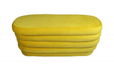 44" Yellow Velvet Tufted Oval Ottoman - Homeroots - Flyclothing LLC