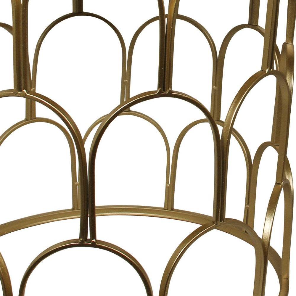 Set of Two Gold Steel And Mirrored Glass Round Drum End Tables - HomeRoots - Flyclothing LLC