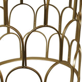 Set of Two Gold Steel And Mirrored Glass Round Drum End Tables - HomeRoots - Flyclothing LLC