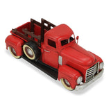 6" Red and Black Metal Hand Painted 1950's Red Truck Model Car - Homeroots - Flyclothing LLC