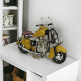 8" Yellow and Black Metal Hand Painted Model Motorcycle - Homeroots - Flyclothing LLC