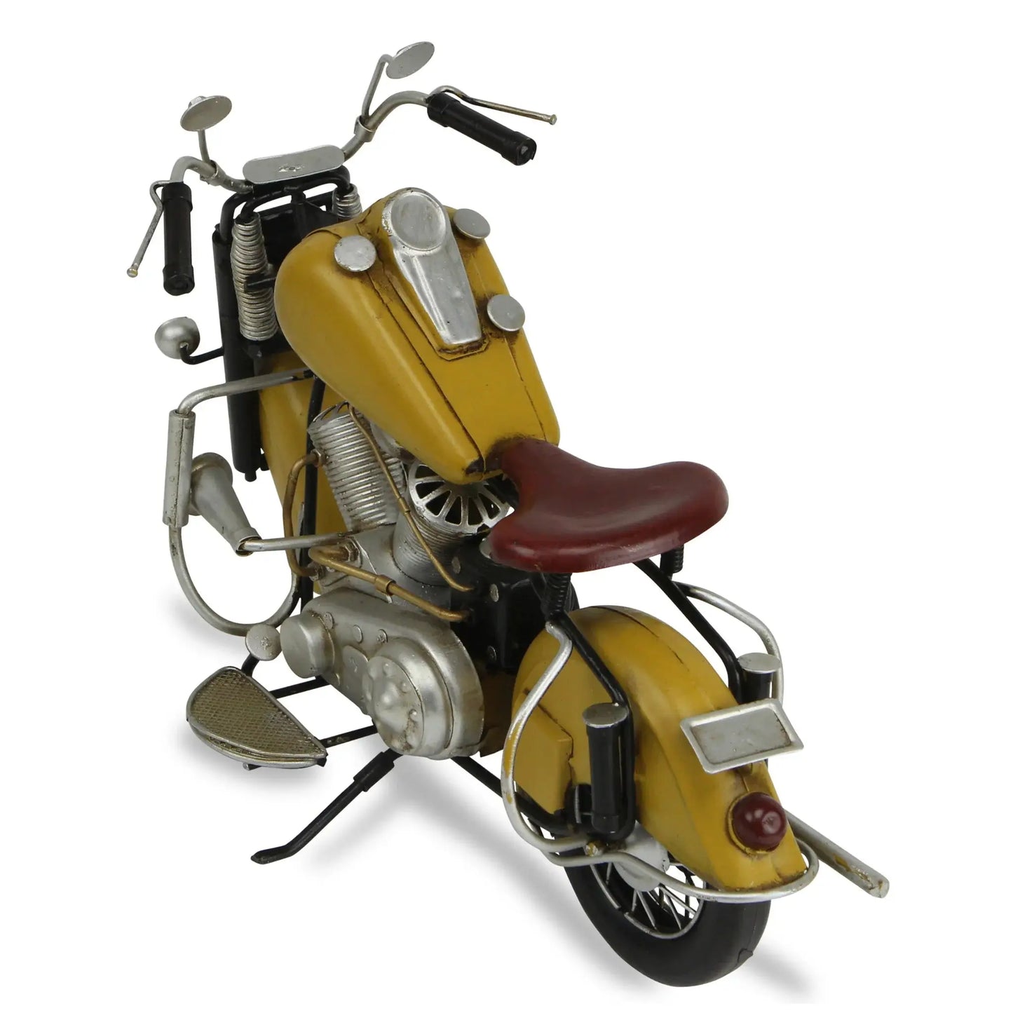 8" Yellow and Black Metal Hand Painted Model Motorcycle - Homeroots - Flyclothing LLC