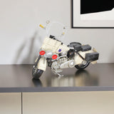 10" Cream Metal Hand Painted Early 1900's Police Motorcycle Model Model Motorcycle