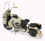 10" Cream Metal Hand Painted Early 1900's Police Motorcycle Model Model Motorcycle - Homeroots - Flyclothing LLC