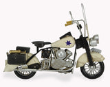 10" Cream Metal Hand Painted Early 1900's Police Motorcycle Model Model Motorcycle - Homeroots - Flyclothing LLC