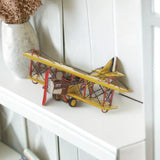 4" Yellow and Red Metal Hand Painted 1918 Yellow Curtiss JN-4 Model Airplane - Homeroots - Flyclothing LLC
