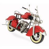 8" Red and Silver Metal Hand Painted Model Motorcycle - Homeroots - Flyclothing LLC