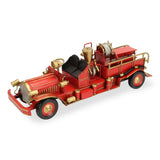 6" Red and Gold Metal Hand Painted Early 20th Century Red Fire Engine Model Car - Homeroots - Flyclothing LLC