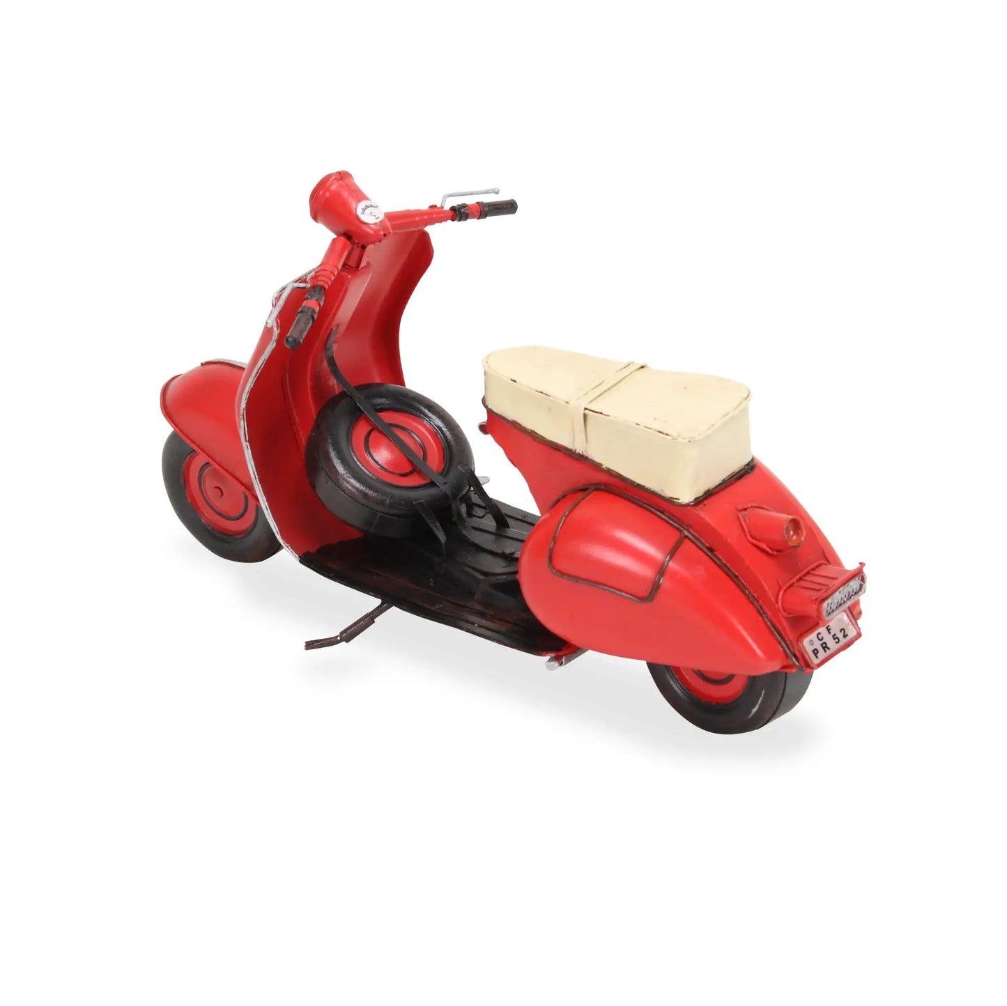 9" Red and Black Metal Hand Painted 1959 Red Scooter Model Motorcycle - Homeroots - Flyclothing LLC