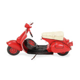 9" Red and Black Metal Hand Painted 1959 Red Scooter Model Motorcycle - Homeroots - Flyclothing LLC