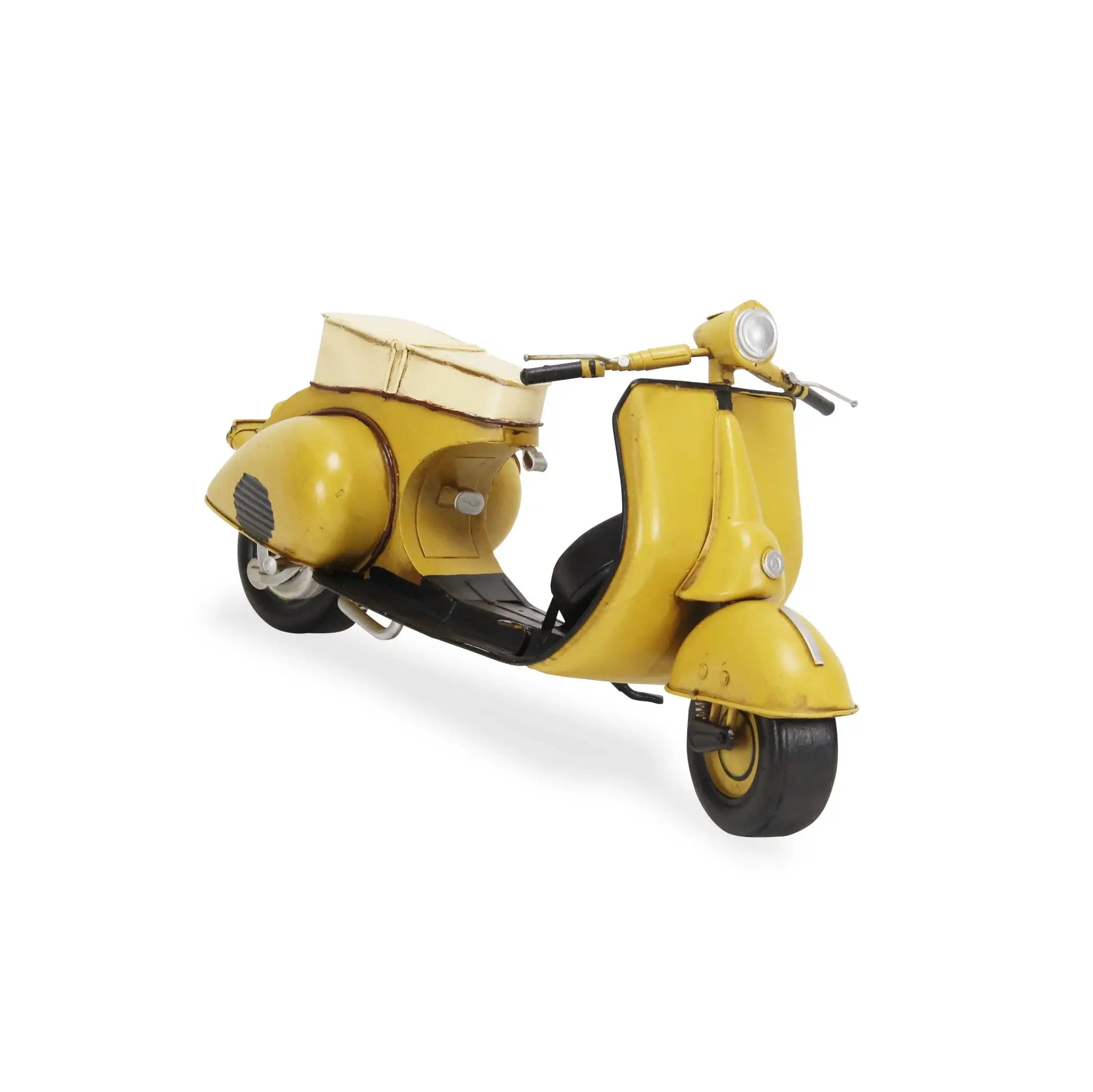 9" Yellow and Black Metal Hand Painted 1959 Yellow Scooter Model Motorcycle - Homeroots - Flyclothing LLC