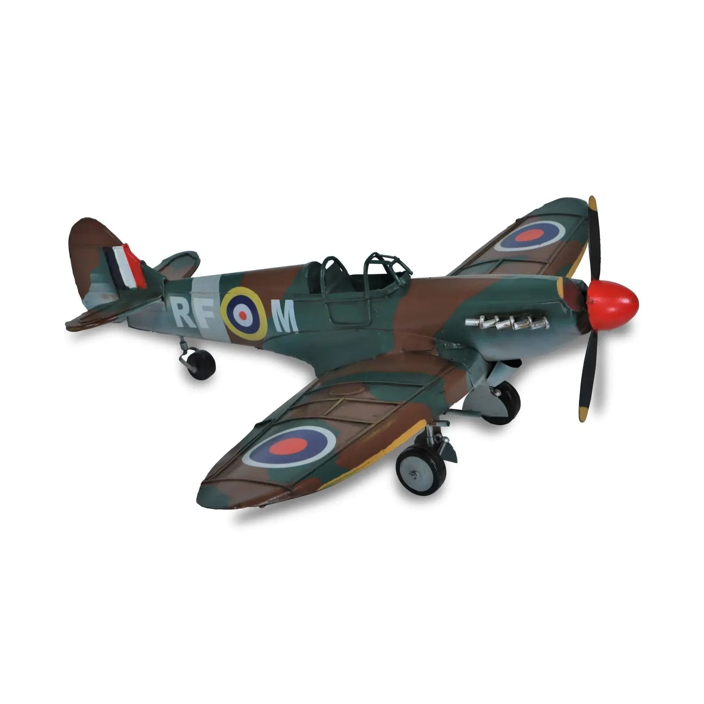 6" Green Metal Hand Painted 1940 Green and Brown Spit Fire Model Airplane - Homeroots - Flyclothing LLC
