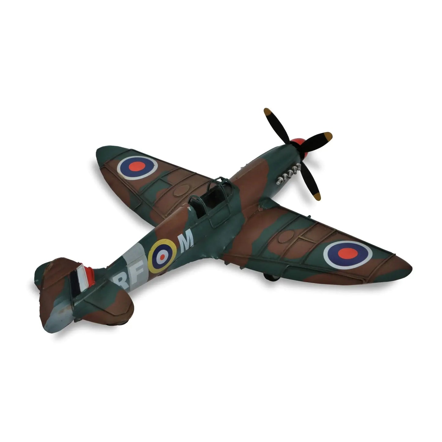 6" Green Metal Hand Painted 1940 Green and Brown Spit Fire Model Airplane - Homeroots - Flyclothing LLC