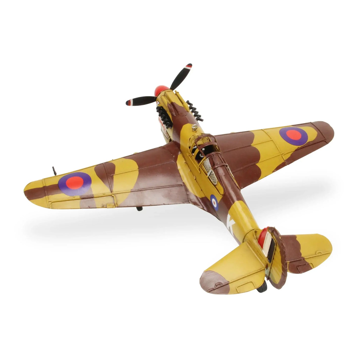 6" Yellow and Brown Metal Hand Painted 1941's P-40 Fighter Model Airplane - Homeroots - Flyclothing LLC