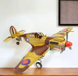 6" Yellow and Brown Metal Hand Painted 1941's P-40 Fighter Model Airplane - Homeroots - Flyclothing LLC
