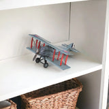 5" Red and Gray Metal Hand Painted 1916 Gray Bristol F28 Fighter Plane Model Airplane - Homeroots - Flyclothing LLC