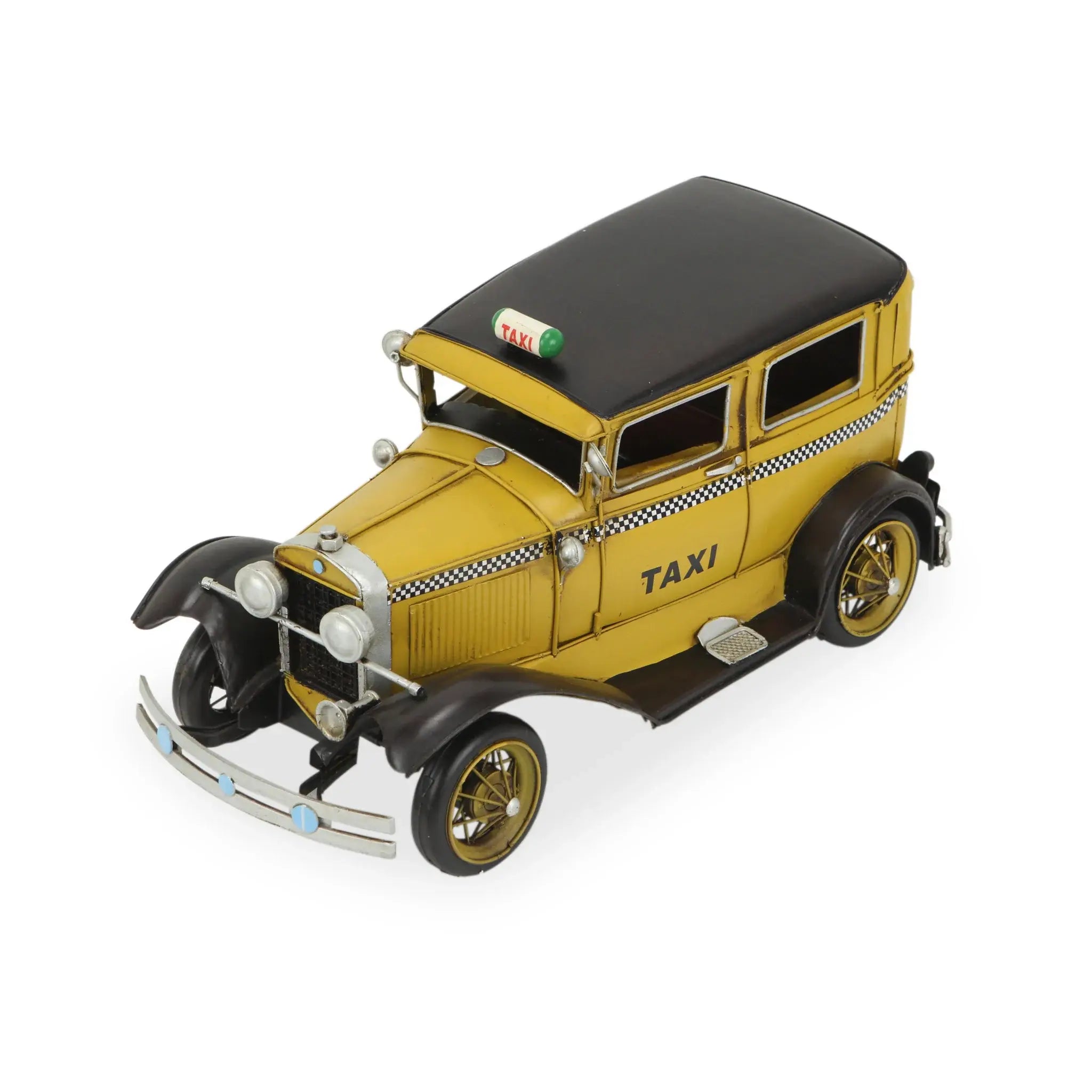 7" Yellow and Black Metal Hand Painted 1931 Yellow Taxi Model Car - Homeroots - Flyclothing LLC