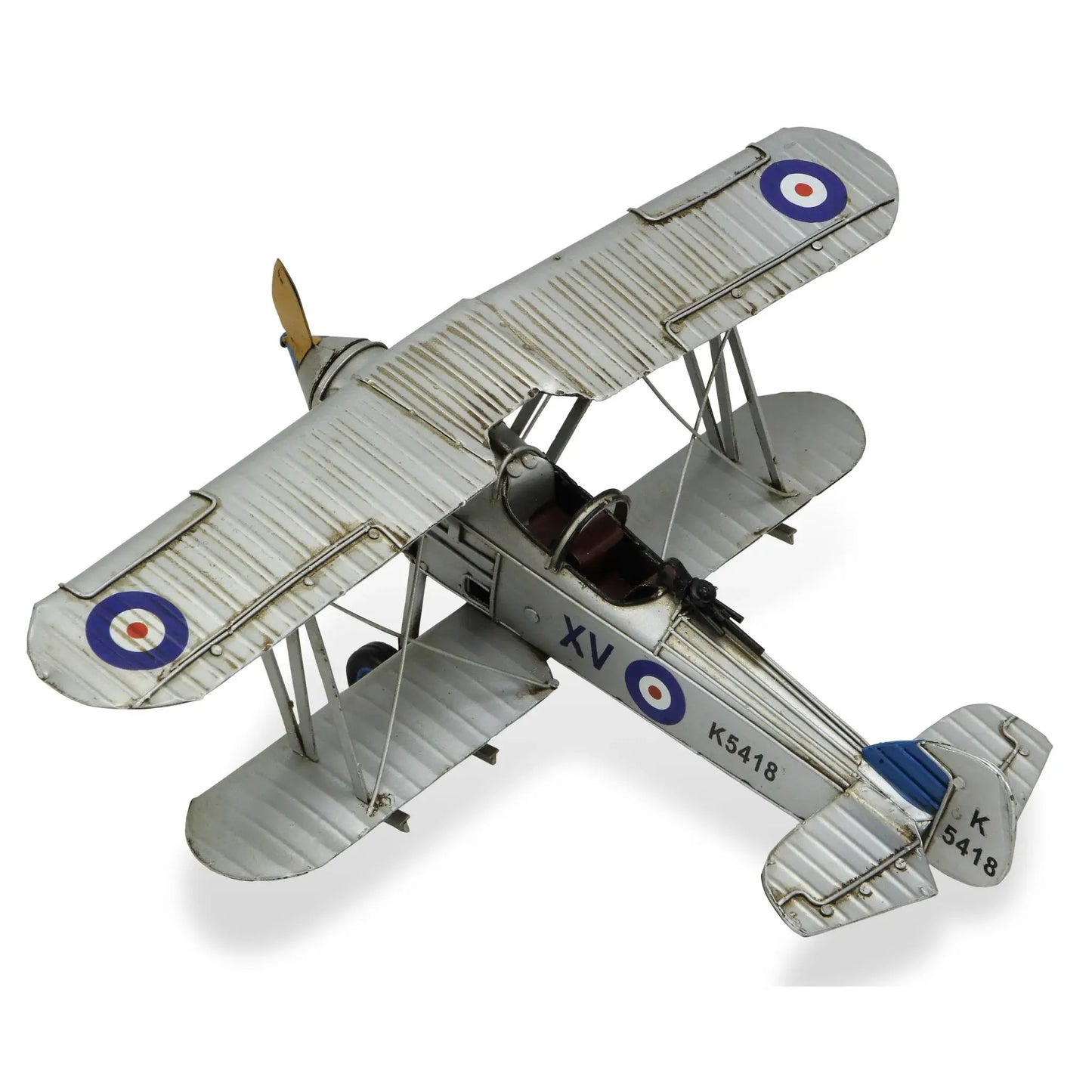 5" Blue and Gray Metal Hand Painted Model Airplane - Homeroots - Flyclothing LLC