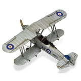 5" Blue and Gray Metal Hand Painted Model Airplane Tabletop Sculpture