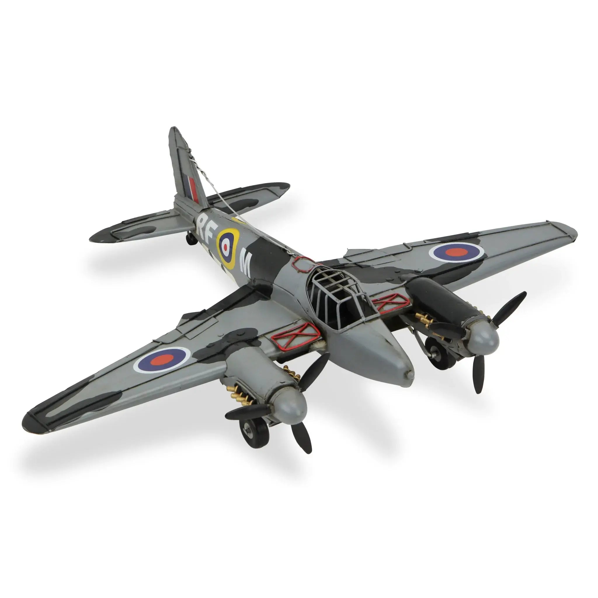 4" Black and Gray Metal Hand Painted Model Airplane - Homeroots - Flyclothing LLC