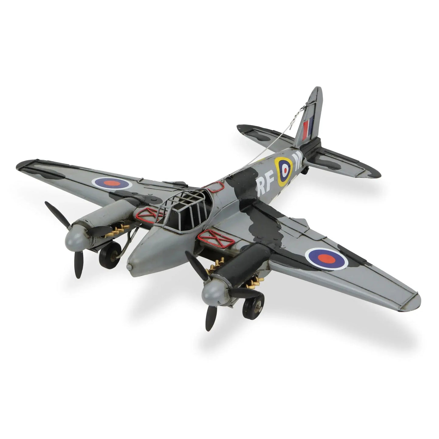 4" Black and Gray Metal Hand Painted Model Airplane - Homeroots - Flyclothing LLC