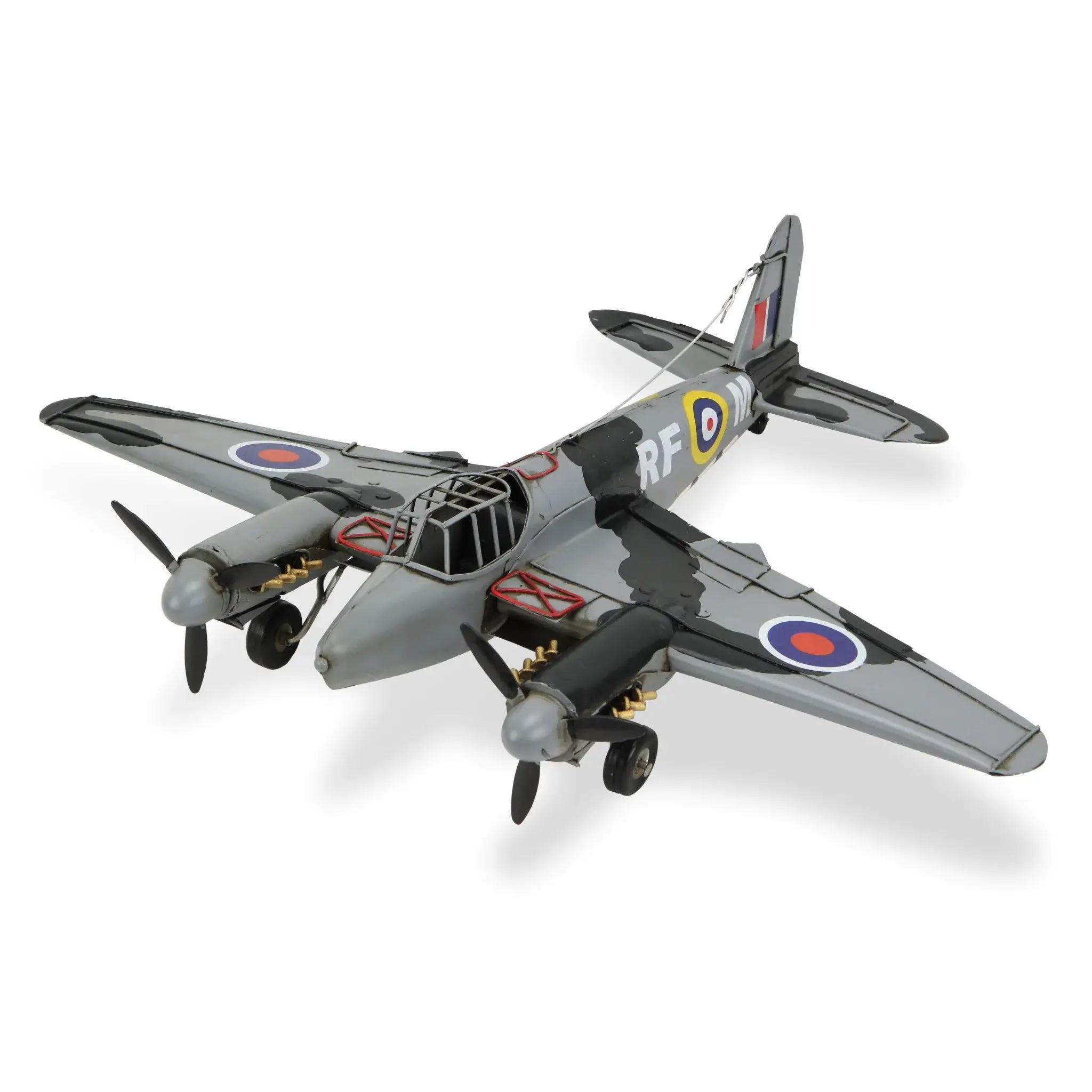 4" Black and Gray Metal Hand Painted Model Airplane - Homeroots - Flyclothing LLC