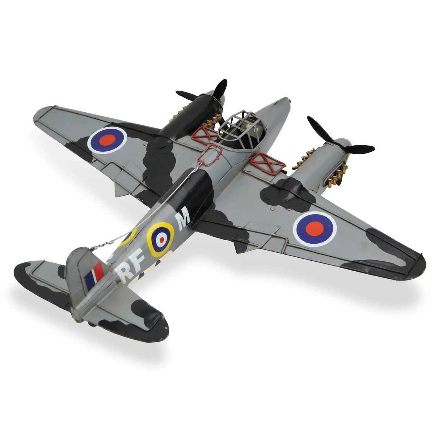 4" Black and Gray Metal Hand Painted Model Airplane - Homeroots - Flyclothing LLC
