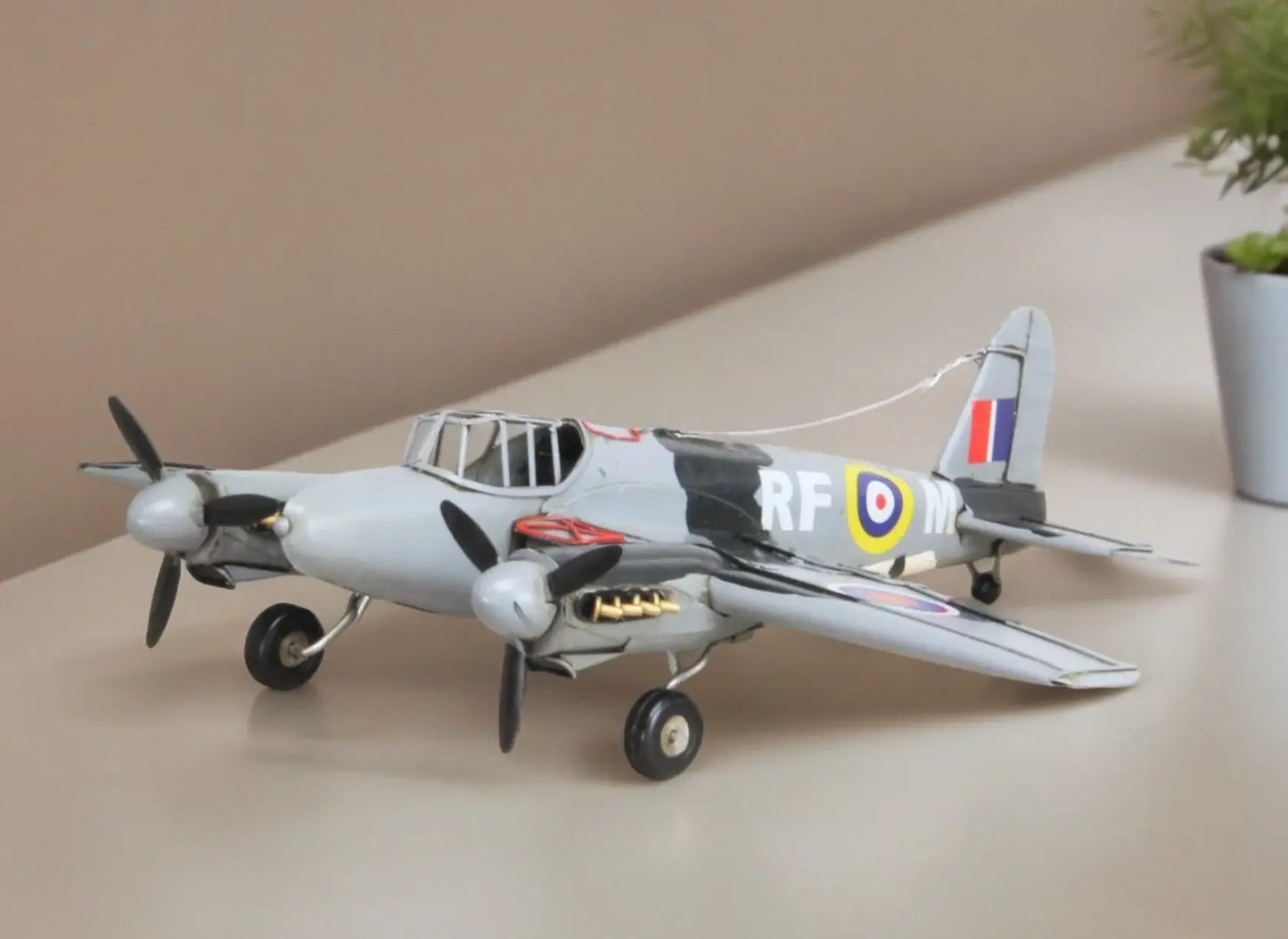 4" Black and Gray Metal Hand Painted Model Airplane - Homeroots - Flyclothing LLC