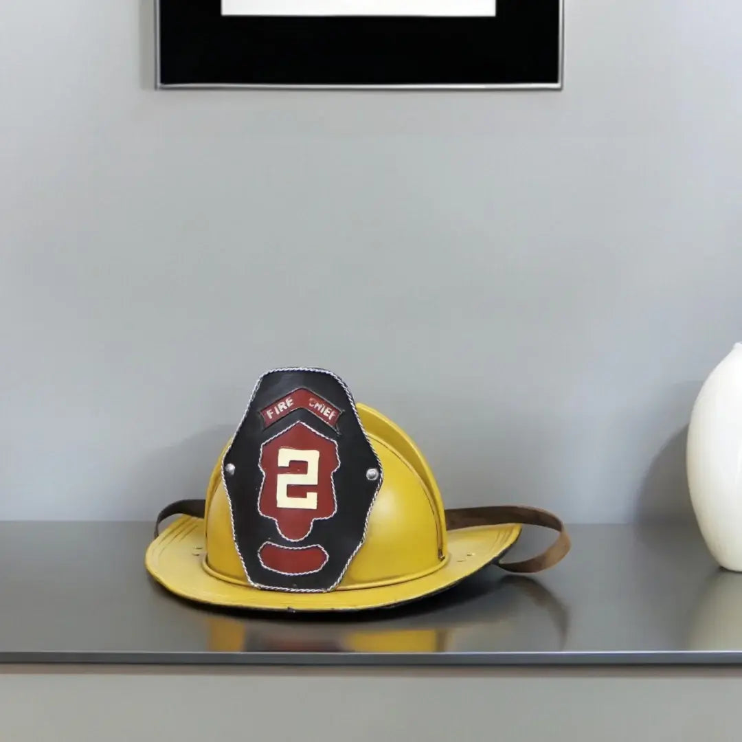 8" Yellow and Black Metal Fireman Hand Painted Figurine - Homeroots - Flyclothing LLC