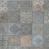 2' X 5' Brown And Gray Mosaic Tile Printed Vinyl Area Rug with UV Protection - Homeroots - Flyclothing LLC
