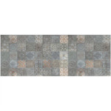 2' X 5' Brown And Gray Mosaic Tile Printed Vinyl Area Rug with UV Protection - Homeroots - Flyclothing LLC